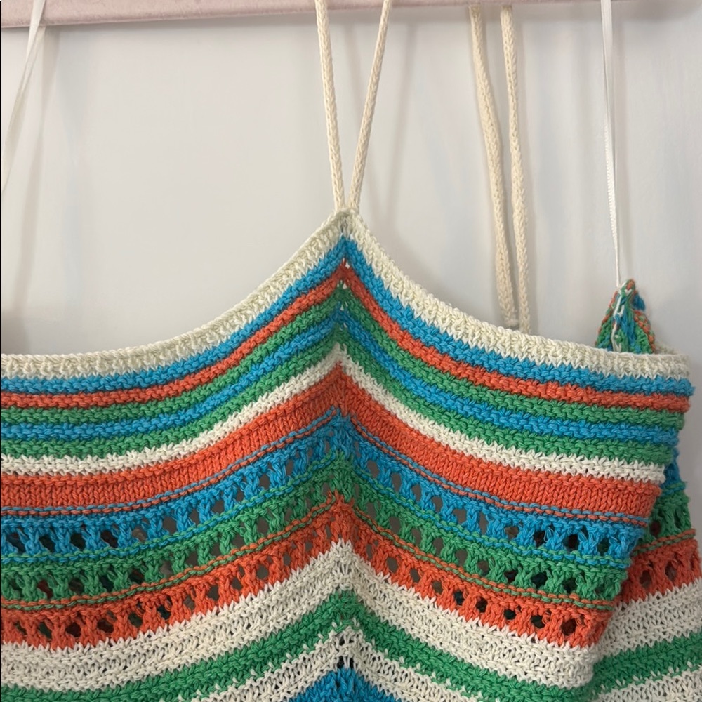 Mango Multicolor Striped Crochet Dress - Picture 9 of 10